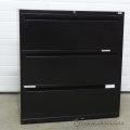 Grand & Toy Black 3 Drawer Lateral File Cabinet, Locking